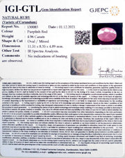 5.50 Ratti Natural new burma Ruby with Govt. Lab Certificate-(2331)